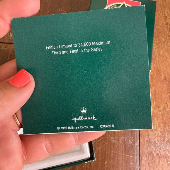 Hallmark "Holiday Heirloom" Silver Plate and Crystal Bell Club Ornament 1989 - Picture 8 of 8